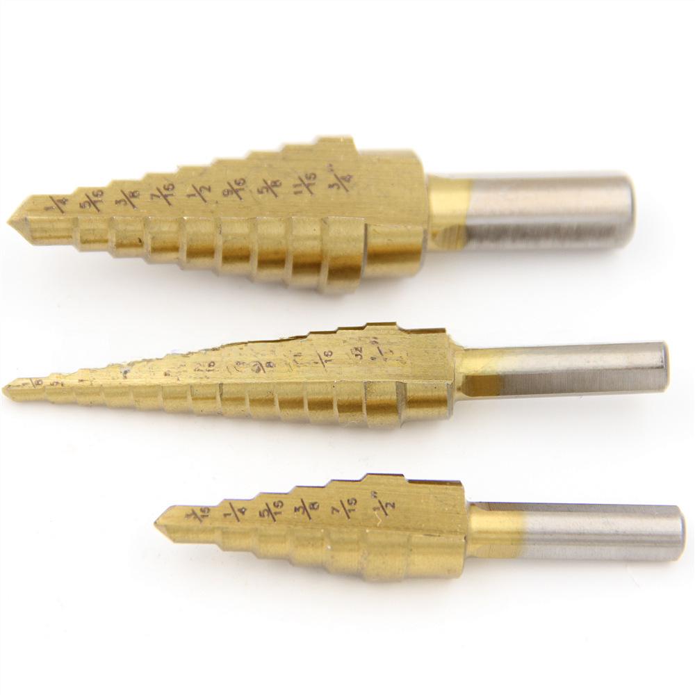 Set popular de 5 burghie treptate din oțel britanic: Turn Triunghiular, 1/4-1-3/8 Inch, Carotă Specială.