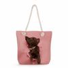 Multifunctional Dog Printed Thick Rope Shoulder Beach Bag Casual Large Capacity Handbag 7621 KTB
