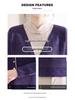 2025 Autumn/Winter New Arrival: Loose Long Sleeve Knit Sweater for Middle-Aged and Elderly Women - Simple, Comfortable Fake Two-Piece Style