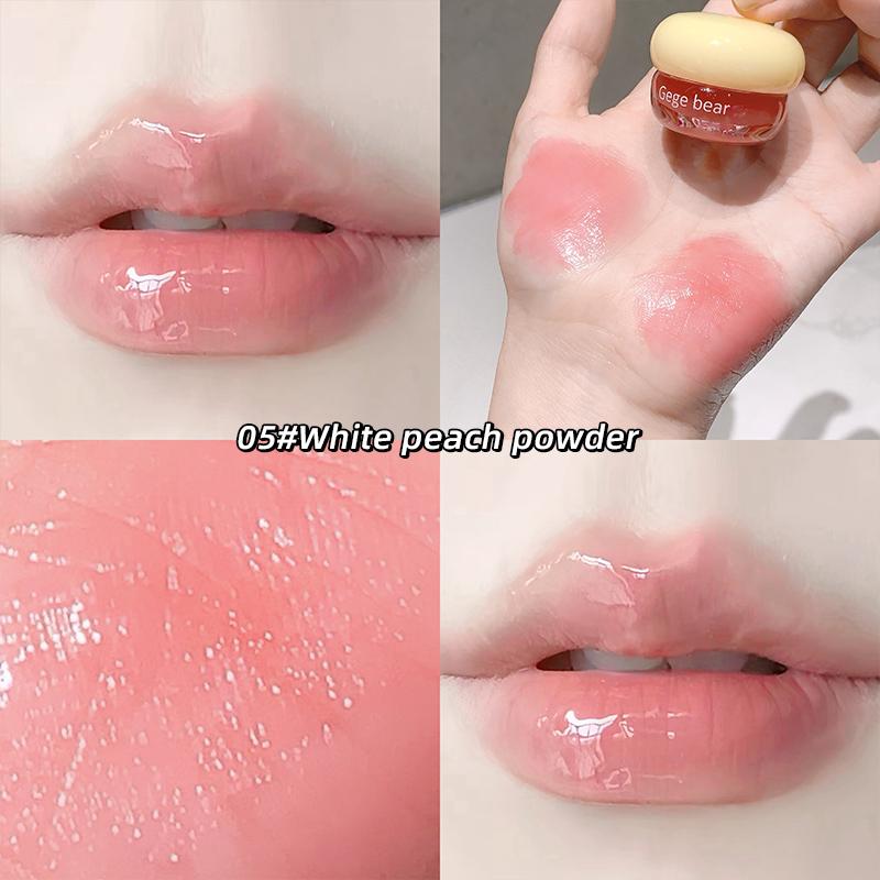 

GEGE BEAR Mirror Lip Glaze, насыщенный цвет губной помады в маленьком круглом горшочке, нежная текстура и натуральный цвет