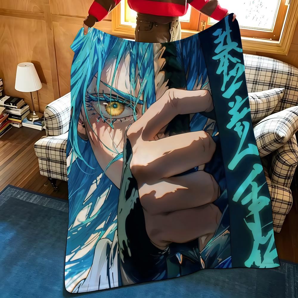 Anime T-Tensura Throw Flannel Blanket Suitable for Sofas Beds Offices Travel, Camping Chairs