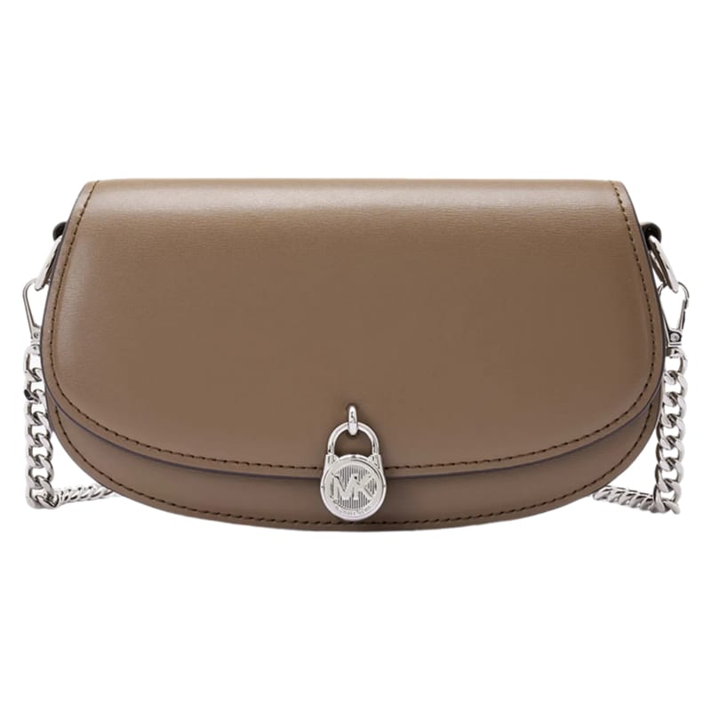 MICHAEL KORS Mila Cow Leather Saddle Bag, Shoulder Bag, Crossbody Bag Small Women's Light Taupe 35T5SIMC5L-229