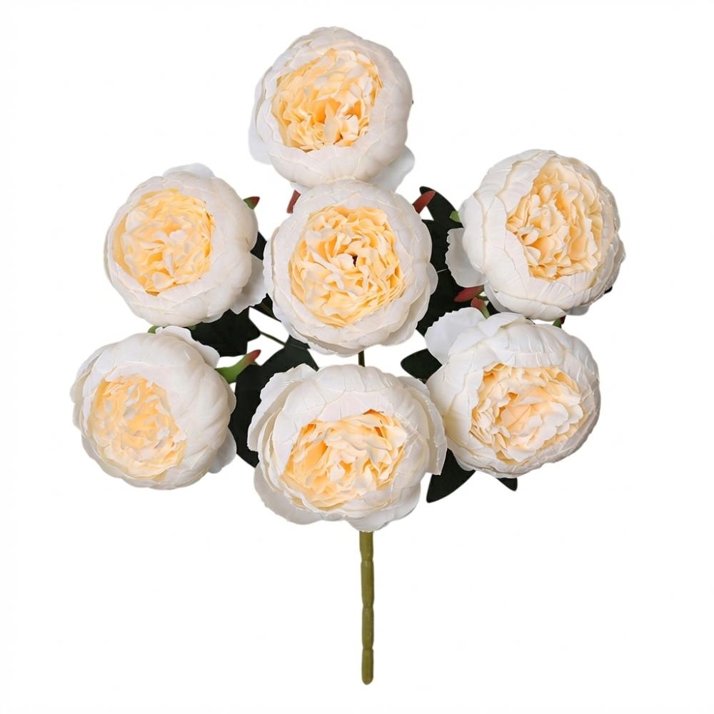 44cm Height Simulation Flower 7 Heads Peony Buds Wedding Bouquet  Desktop Ornament