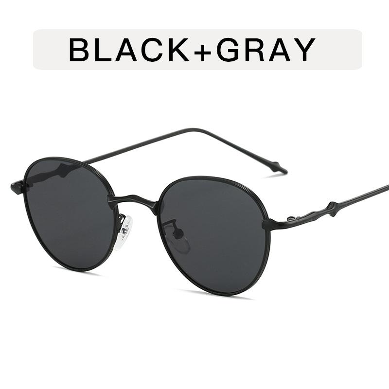 Vysoce kvalitní sluneční brýle Dámské Kulatý tvar Slitinový rám UV ochrana Pánské sluneční brýle Korejské stylové sluneční brýle Dámské