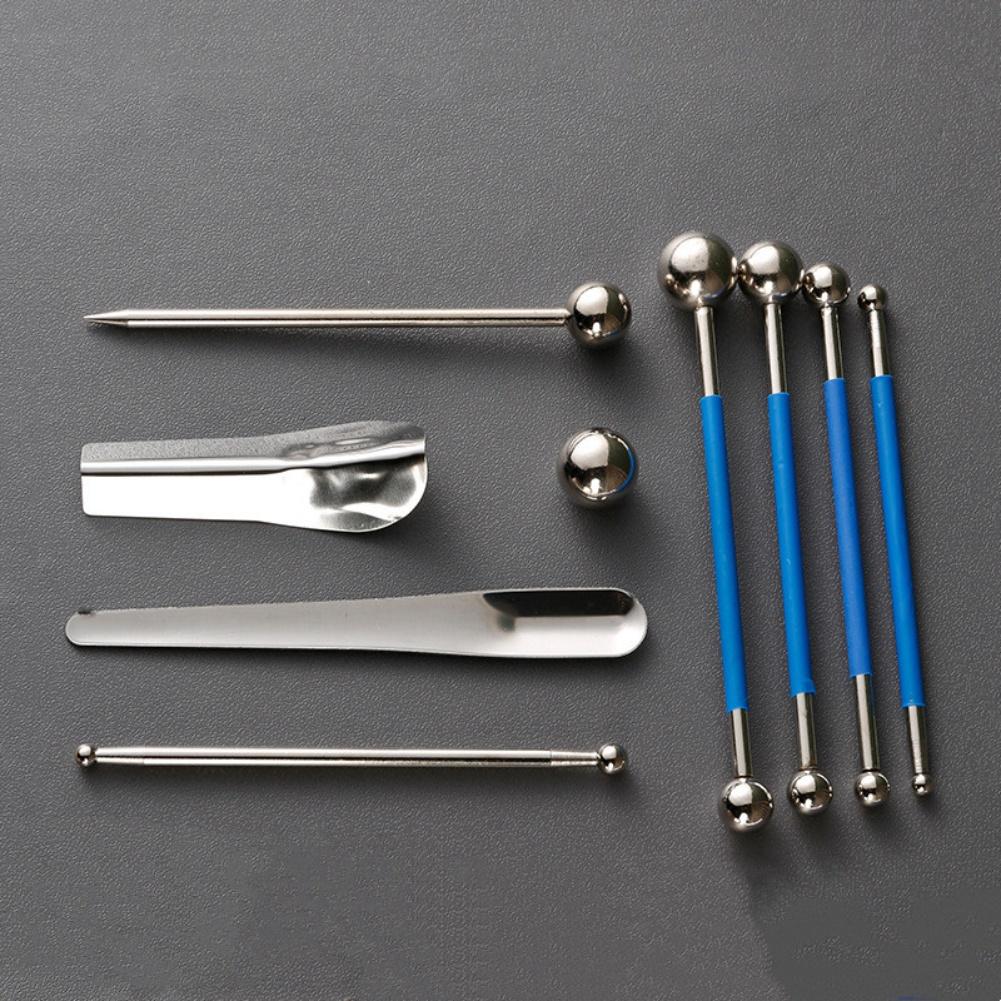 4 Stück Edelstahl Fliesenboden Fugenpresse Ball plus 5 Stück Schönheitsfugenwerkzeug Set zum Füllen von Fliesenfugen und Glätten von Fugen
