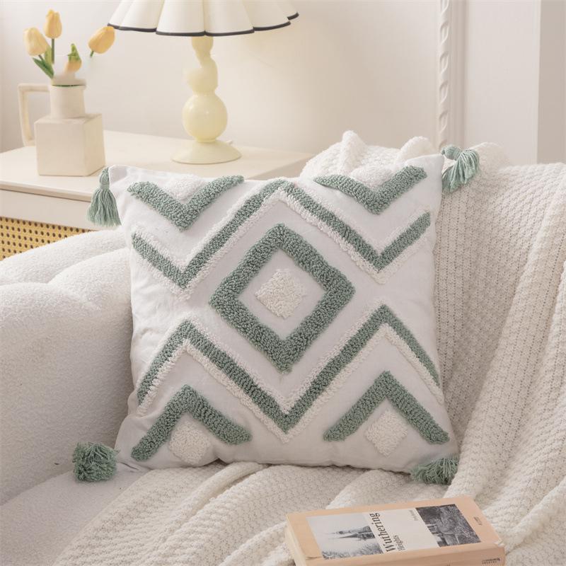 

Moroccan Sofa Throw Embroidered Throw Pillowcase Cojines Boho Cotton Linen Decor Cushion Cover Headboard Pillowcases 45x45cm 45x45cm