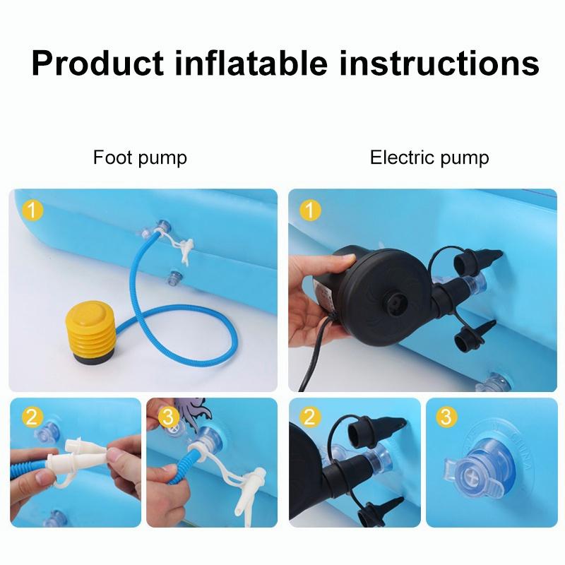 Baby Swimming Pool Inflatable Secure Design Kids Splash Pad Air Pump Included