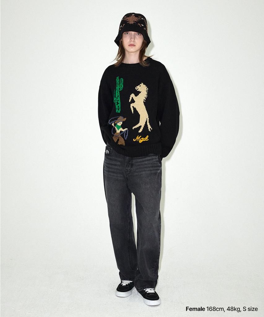 MAHAGRID Mgd Cowboy Knit Sweater Black(Mg2Efmk604A)