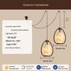 Song Dynasty Zen-Inspired Mid-Century Lantern Chandelier for Living Room, Restaurant, or Bedroom