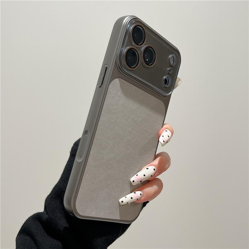 Applicable To iPhone17promax Apple 16 Mobile Phone Case Denim Pattern with Its Own Lens Film 14/15 Simple New Color
