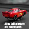 Disney Lightning McQueen Alloy Drift Cartoon Car Ornament Universal Rotating Car Model Ornament Decoration Nostalgic Classic Style