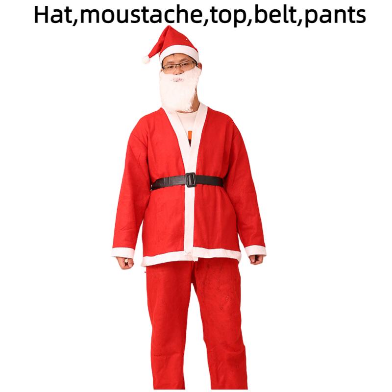 Men Santa Claus Cosplay Costume Christmas Party Outfit Role Playing Dress Women