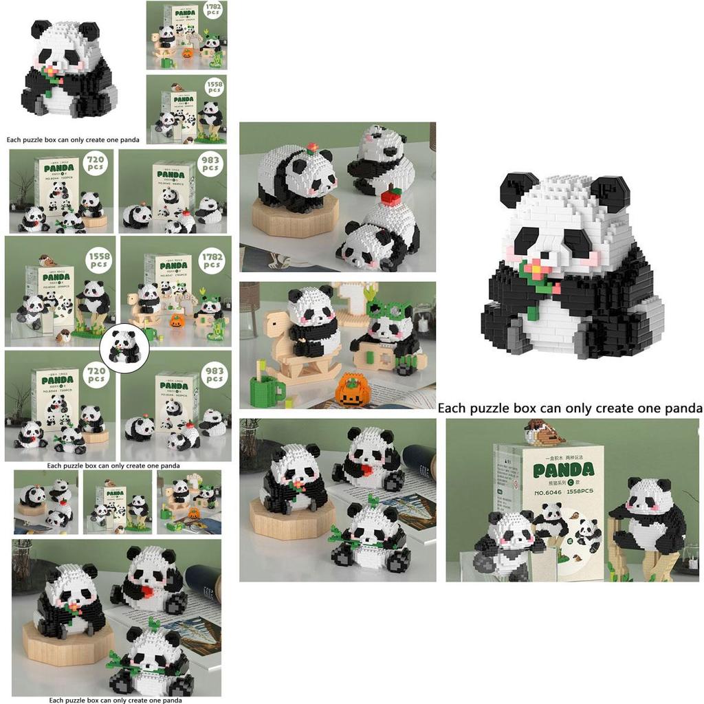 Panda Micro Building Blocks Puzzle Toy Plastic Material, Perfect Gift For Kids, 720-1782 Pieces Available