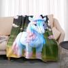 3D Tier Pferdemuster Heimdecke Einhornmuster Schlafzimmer Wohnzimmer Dekoration Picknickdecken für Kinderzimmer Bett Geschenk
