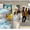 Plus Size Korean-Style Long Sleeve Gray Dress for Spring and Autumn