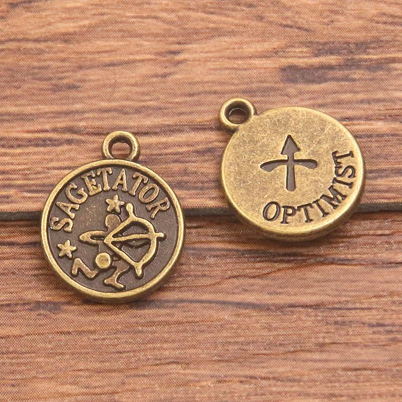 10 or 12pcs 12X15mm DIY retro alloy jewelry accessories 12 constellation pendant