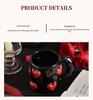 Creative High-End Black Heart Couple Ceramic Coffee Mugs