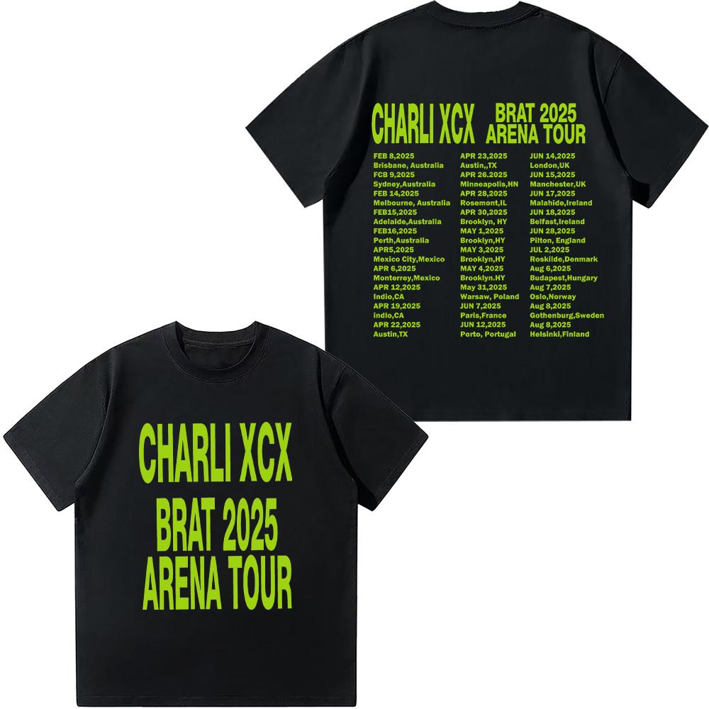 

Charli Xcx Brat 2025 Arena Tour T Shirt Womens Fashion Harajuku Cotton Tees Casual Comfortable Fashion T-shirts Oversized Unisex 4XL