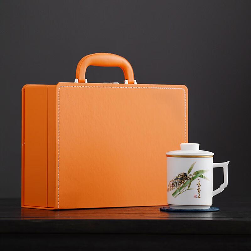 Chaxun Hand-Painted Ceramic Office Tea Cup with Filter