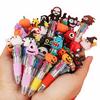 Four-Color Halloween Cartoon Ballpoint Pen - Ghost, Pumpkin, Monster Design - Creative Stationery Prize for Kids