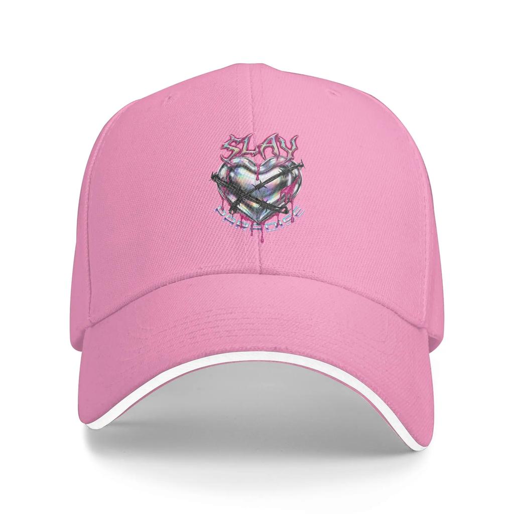 Pink Slayyyter Sun Baseball Cap Summer Fitted Retro Trucker Hat For Unisex Women Outdoor Sport Baseball Caps