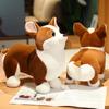 Cute Simulation Dog Stuffed Animal Brown Short Legs Corgi Stuffed Animal Decoration Home for Children's Christmas Gifts