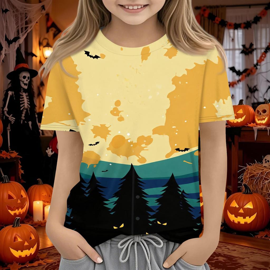 Kids Halloween Short Sleeve T-Shirt for Boys and Girls