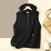 Summer Ladies Retro Hooded Casual Loose Vest Short Coat
