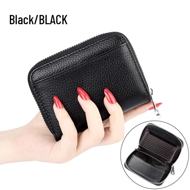 Japanese RFID Anti-Skimming Accordion Wallet: Large Capacity Genuine Leather Card Holder & Coin Purse