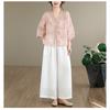 DIMANAF 2026 Summer New Plus Size Women Blouse Shirt Elegant Vintage Print Floral Lady Tops T-Shirt Cotton Clothing