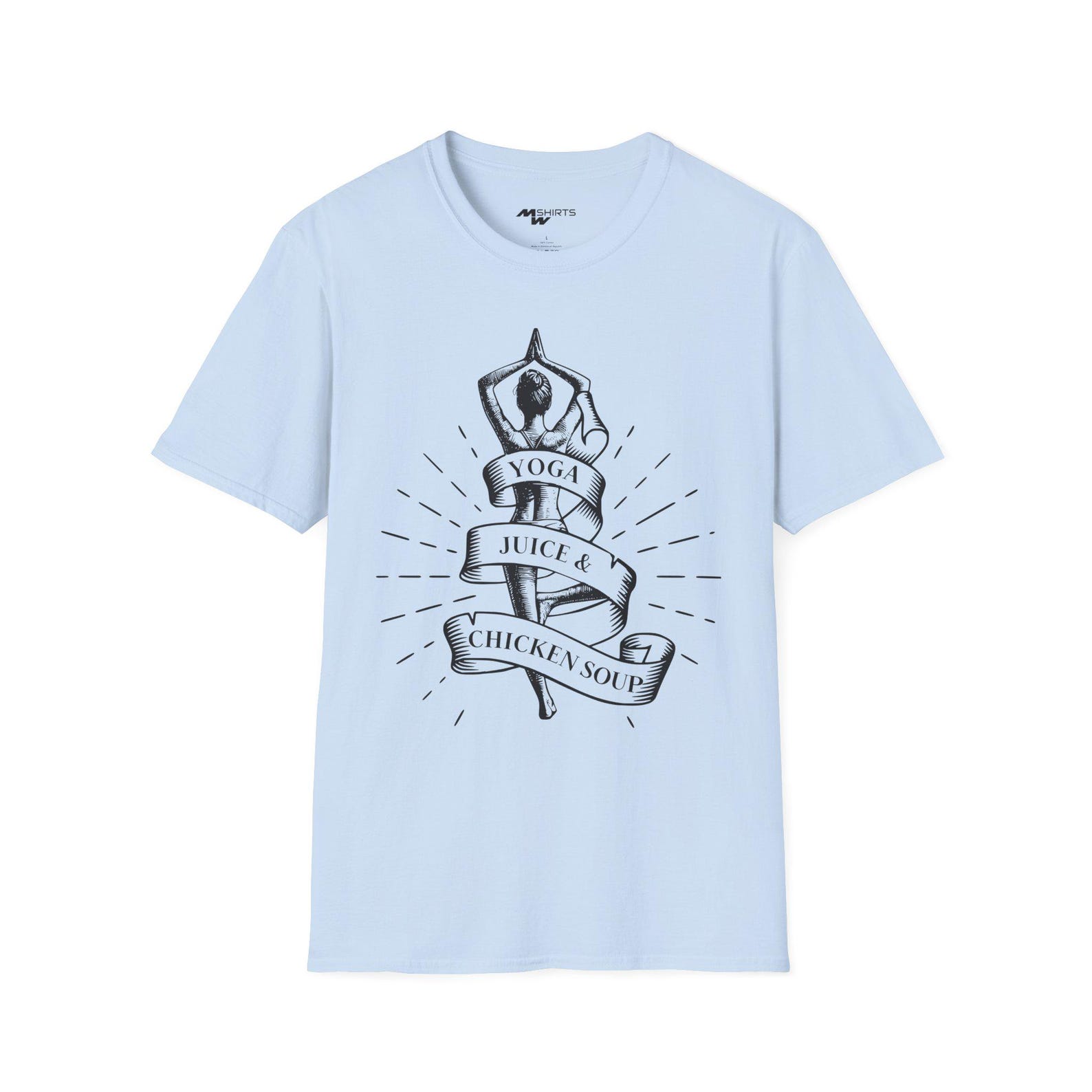 Yoga, Juice, and Chicken Soup Ribbon T-Shirt/ Unisex Softstyle T-Shirt S
