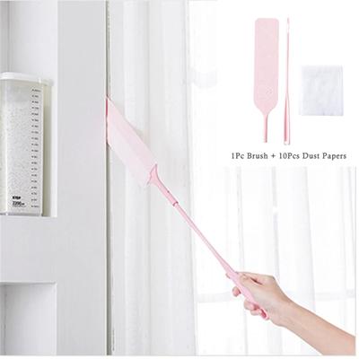 Practical Household Cleaning Brush With 10 Pcs Non-woven Cleaning Cloth Long Handle Brush For Home Cleaning Tool