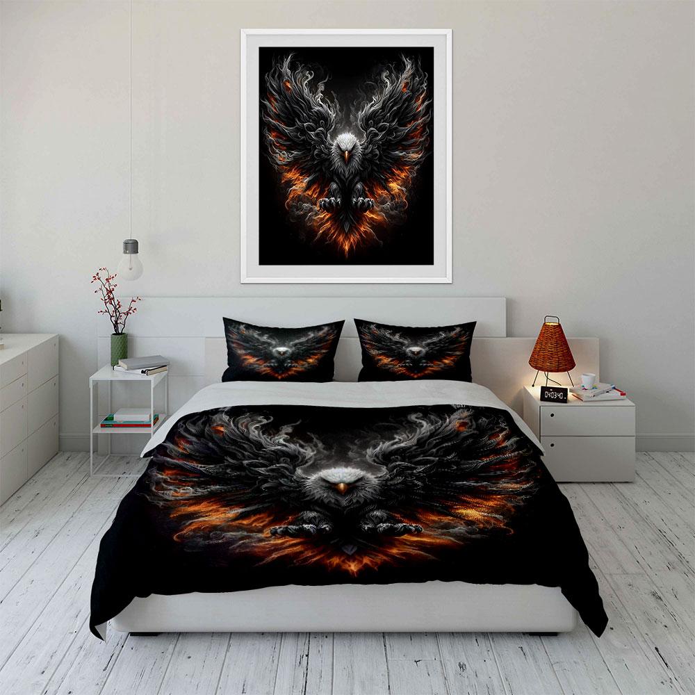 """Feuriger Adler Kunst Dekoration Set"" Weiches Hautfreundliches Bettwäsche Set Enthält 1 Bettbezug Und 2 Kissenbezüge Geschenk"""