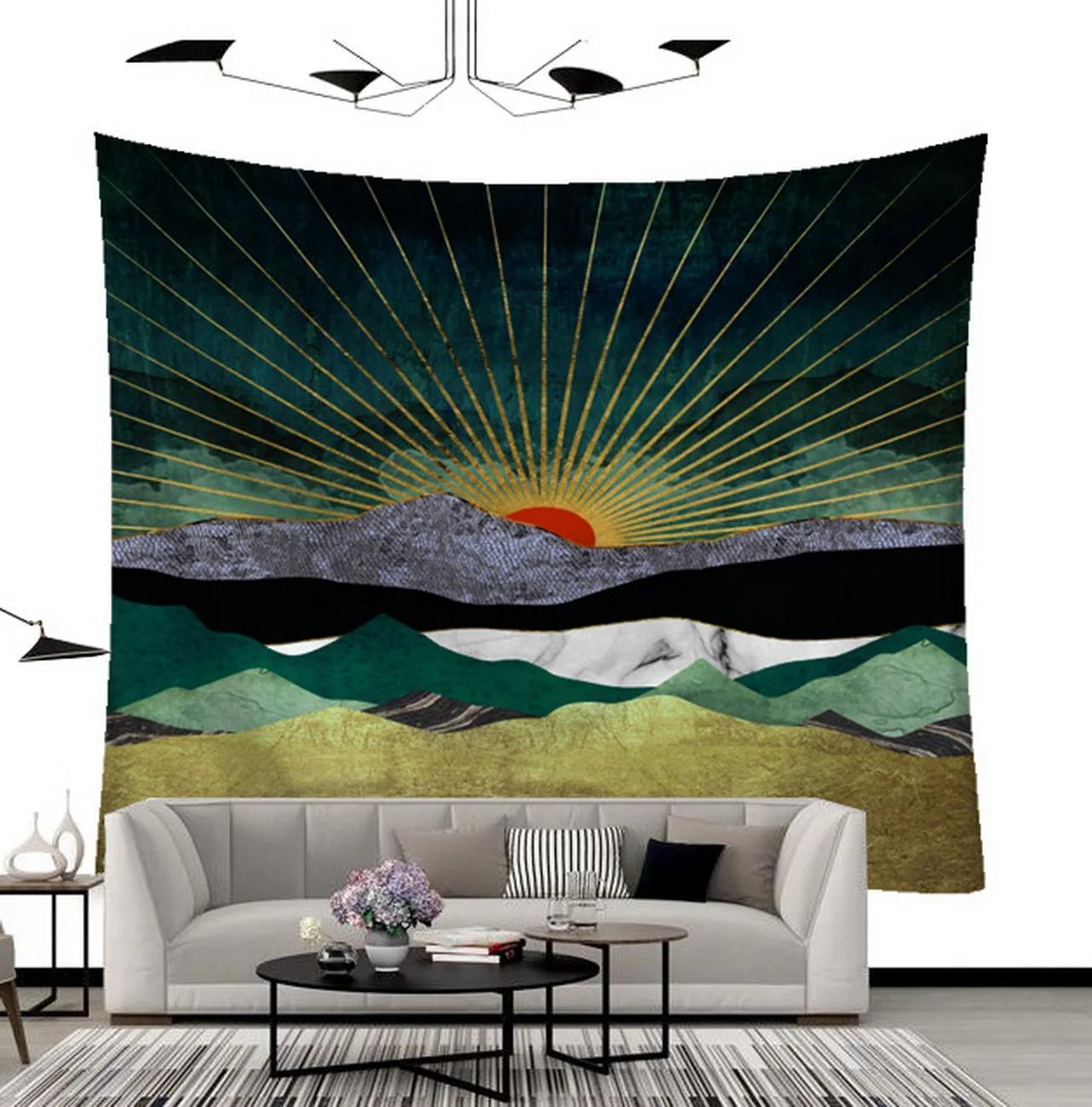 Горная река абстрактный декоративный гобелен домашний декор стены офис гостиная гобелен — фото 13