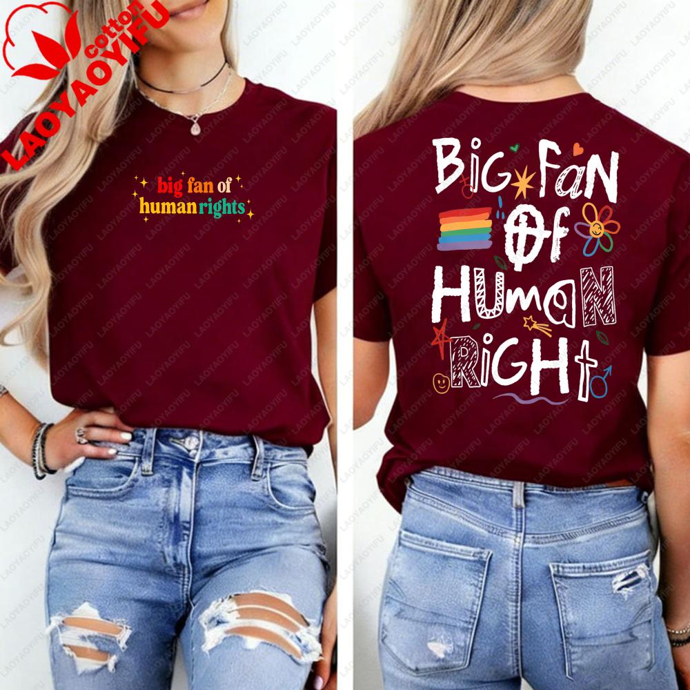 Big Fan of HuUnisex Rights Social Justice Tshirt Support Immigrant Tee Cute Equality Pro Democracy Shirt Unisex Clothing Goth Tops