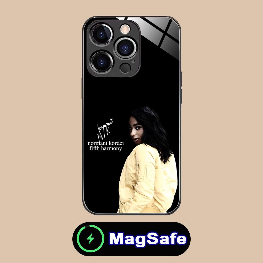 Normani Kordei Glass MagSafe Mobile Phone Case for iPhone 17 16 15 14 13 12 11 Air Pro Max Plus Mini Colorful Cover