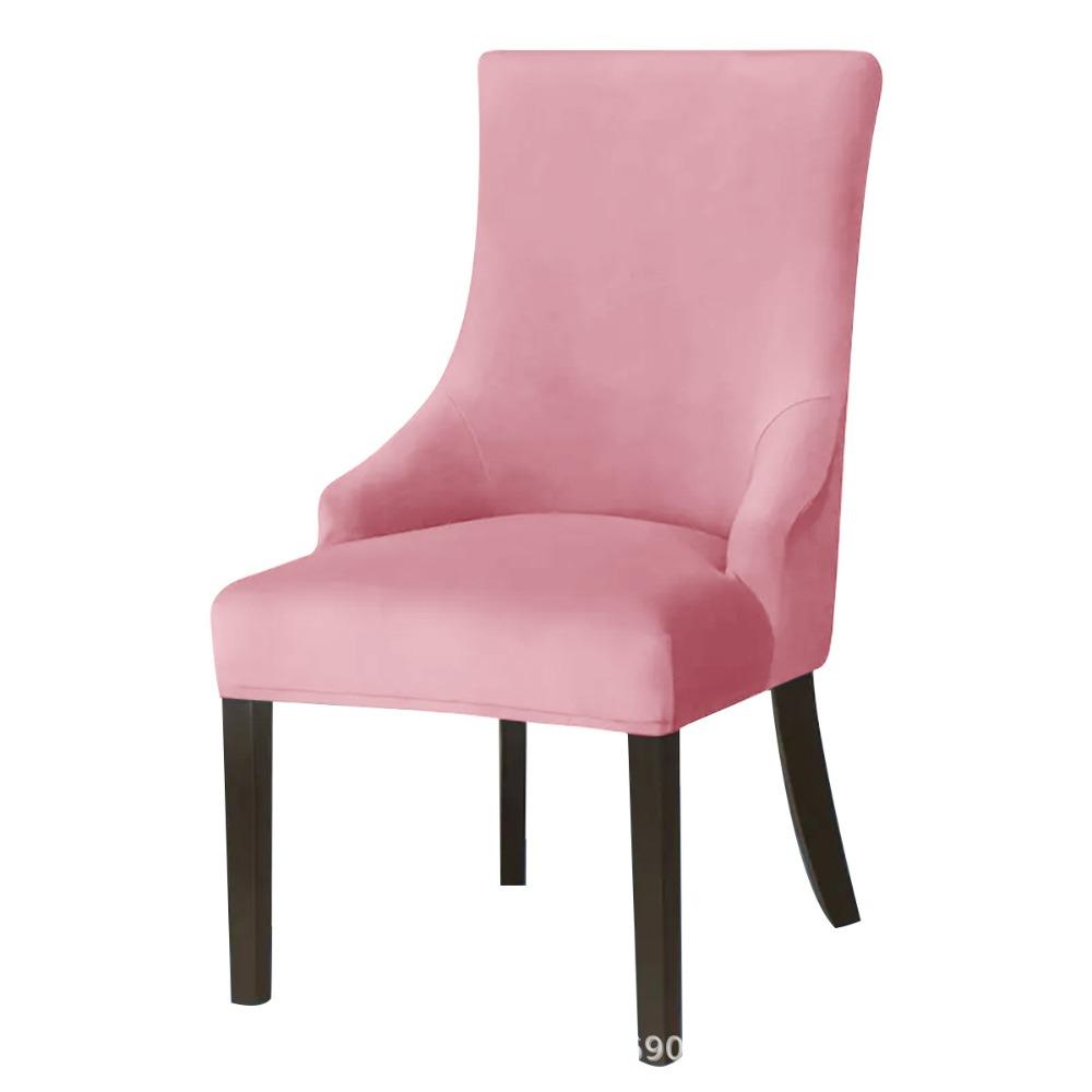 Velvet Dining Chair Cover Strech Elastic Chair Covers High Back Sloping Arm Spandex Chairs Slipcovers For Banquet Home Decor