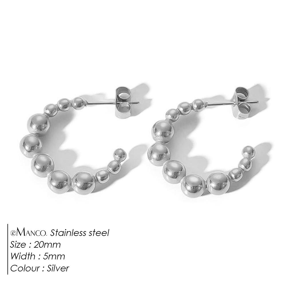 EManco Stainless Steel Geometric Hoop Earrings Delicate Statement Waterproof Fashion Jewelry for Women Office/Career Engagement
