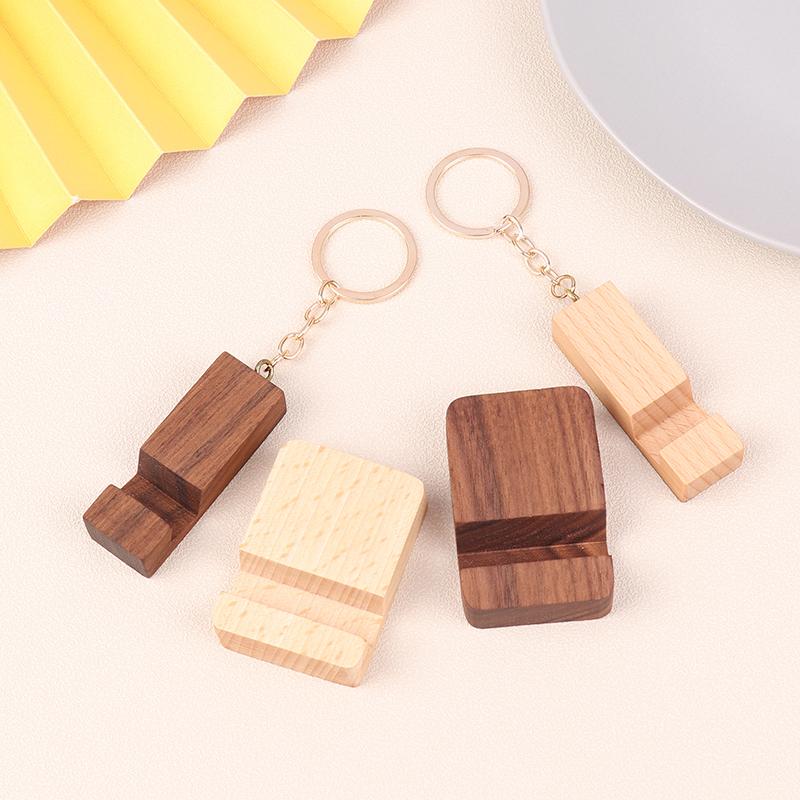 1 Pezzo Semplice Universale Portatile Legno Massello Supporti per Cellulare Portachiavi Supporto da Scrivania Holder Per Telefono Cellulare Accessori per la Casa