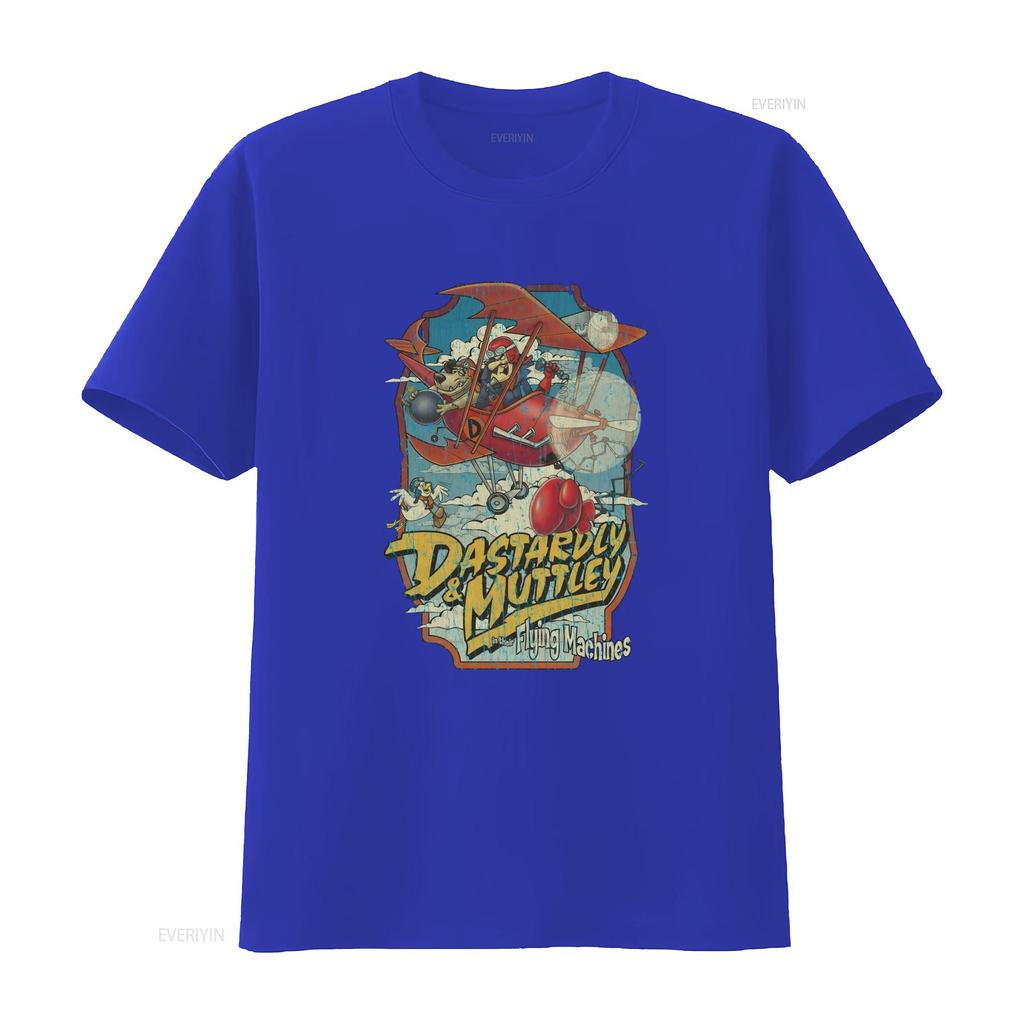 1969 Vintage Dastardly and Muttley Flying Machines Maglietta Uomo vintage Lavata Morbida abbigliamento stilista Moda Elasticizzata Elegante
