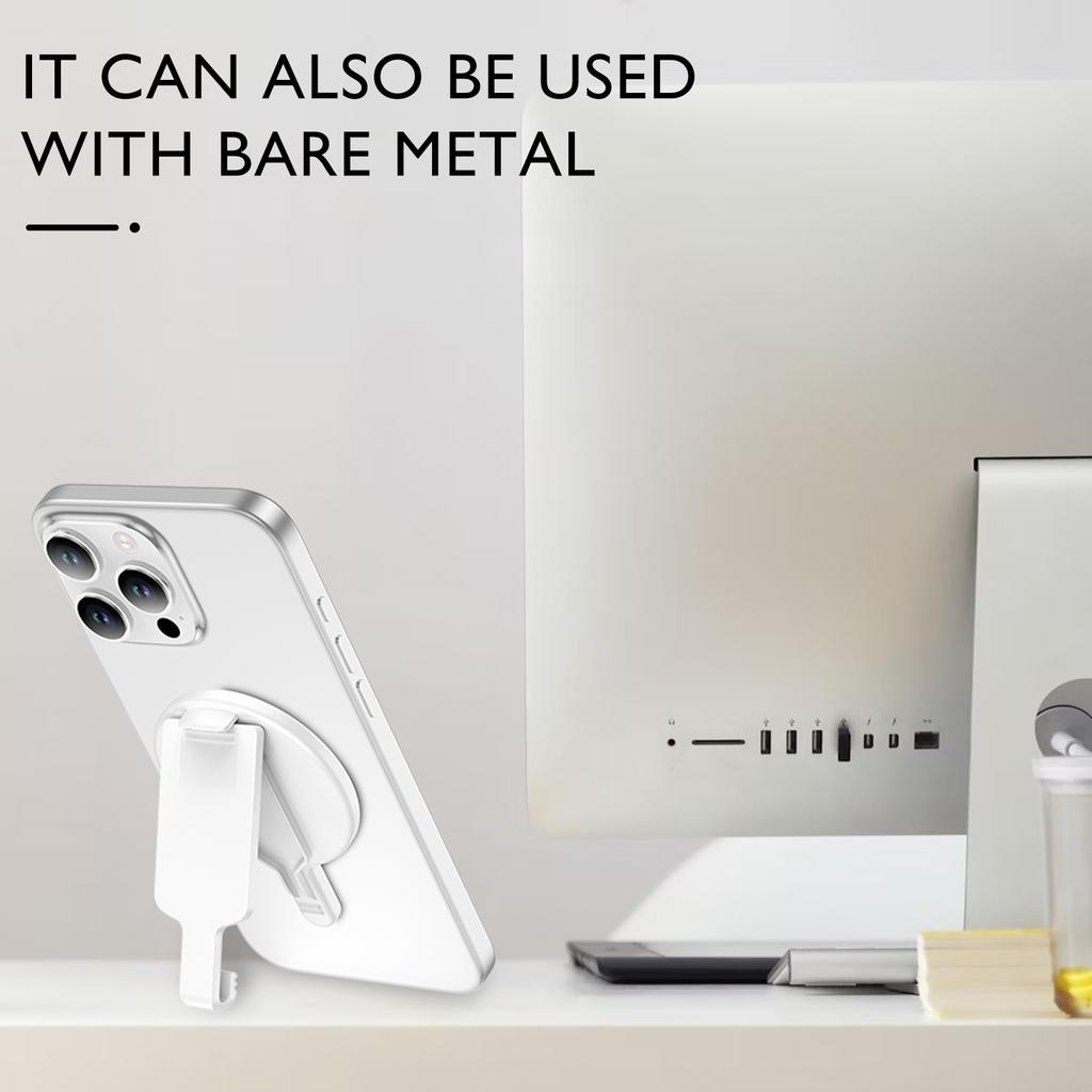 Magnetic Phone Mount Stand Multi-Functional Holder Anti-Drop for Belt Clip/Desktop/Computer Clip