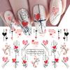 Nail Art Stickers Ins Valentine's Day Romantic Bear Love Letter Love Tree Watermark Sticker