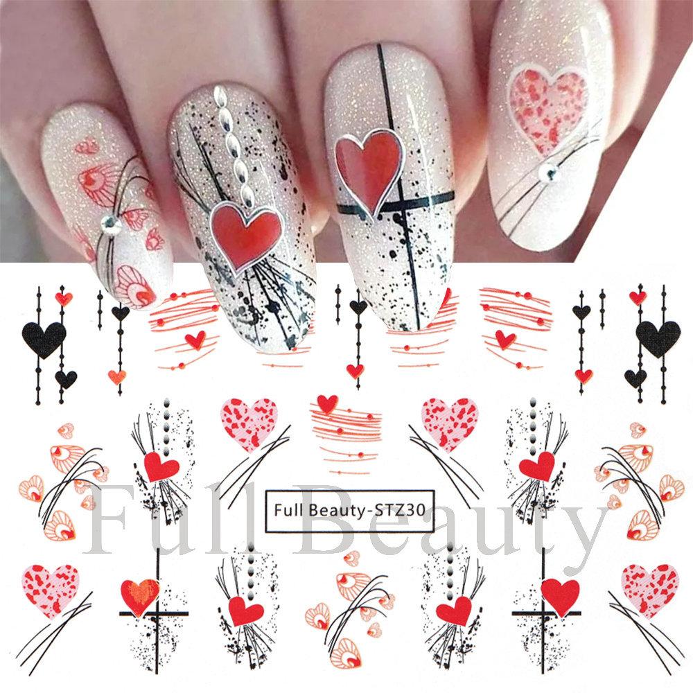 Nail Art Stickers Ins Valentine's Day Romantic Bear Love Letter Love Tree Watermark Sticker