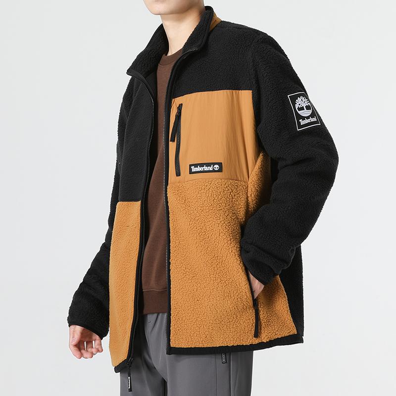 Timberland Warm Casual Fleece Logo Jacket Men Jackets Black A24A5-P57