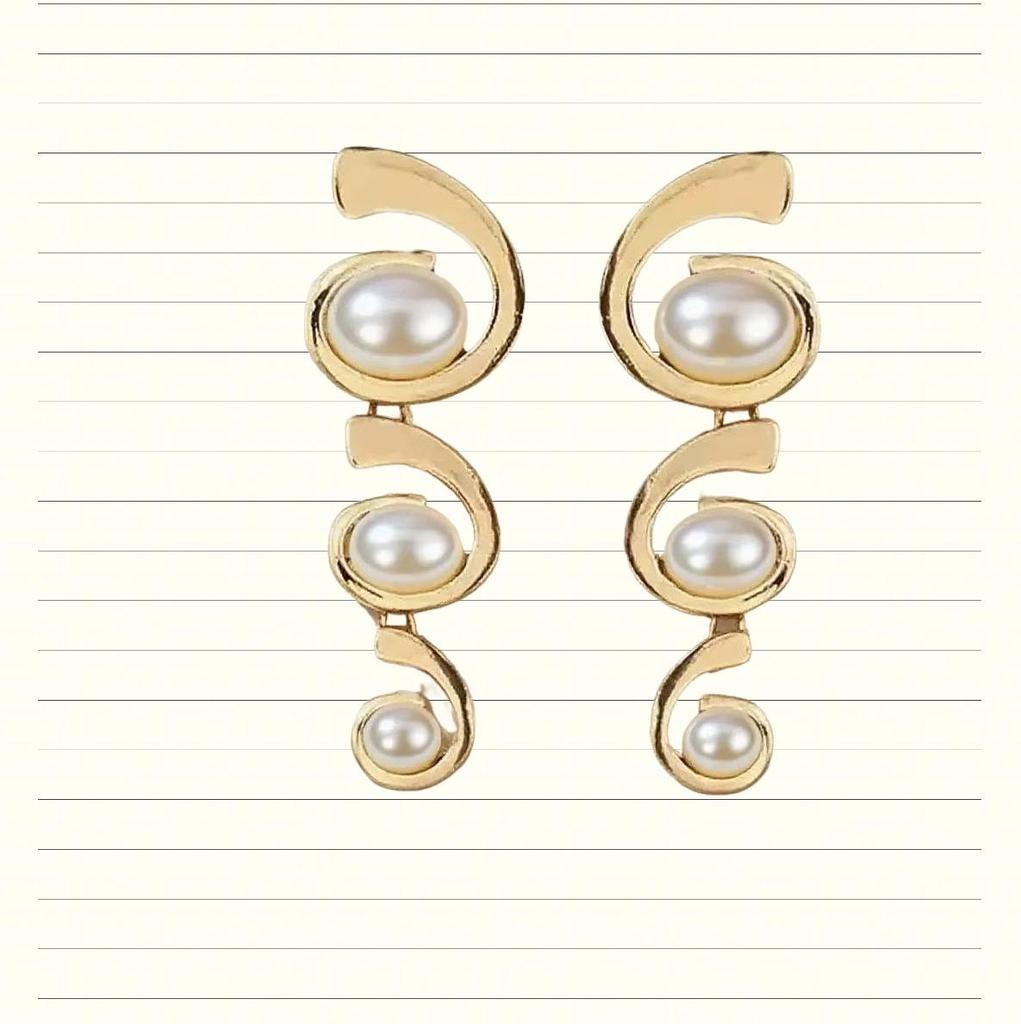 Elegant Women's European & American Inlaid Oval Stud Earrings – Bestselling Daily Wear 1 Pair