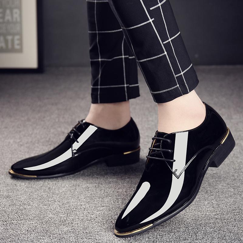 Patent Leather Men Dress Shoes 2024 New Brand Men's Business Shoes Italian Style Fashion Men Wedding Shoes Male Footwear 38-47