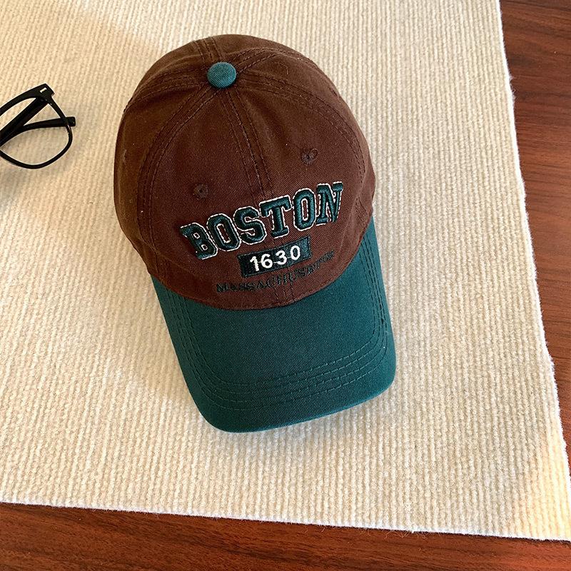 Unisex Distressed Letter Print Baseball Cap,Vintage Color Blocking Dad Hat,Lightweight Adjustable Suitable for Daily Wear,Travel