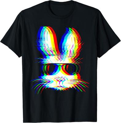 T-shirt Lapin Trippy Vaporwave Pâques Techno Rave EDM Music Party
