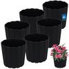 Plastic Flower Pot for Flowers and Herbs on the Balcony or Terrace, Anthracite, 15 cm, 6 pcs.