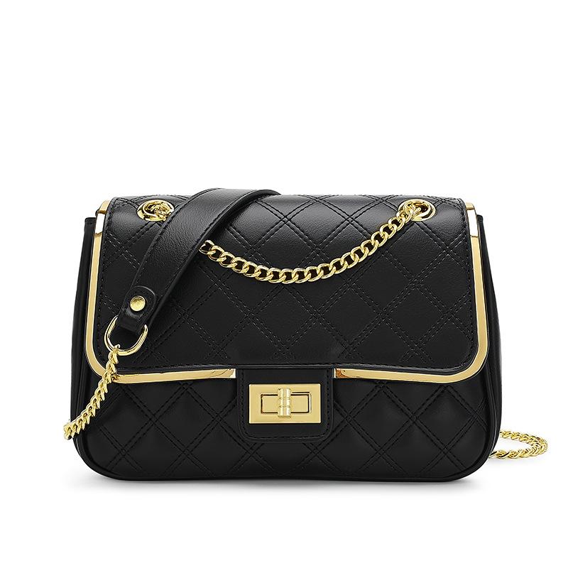 Fashionable One Shoulder Underarm Bag Korean Version Simple New Summer Diamond Shaped Women's Bag One Shoulder Crossbody Chain Small Square Bag